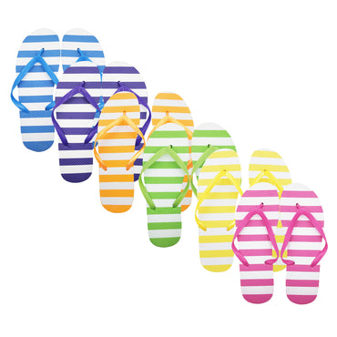 Bulk Colorful Striped Flip Flops For Weddings - FlipFlopStore.com