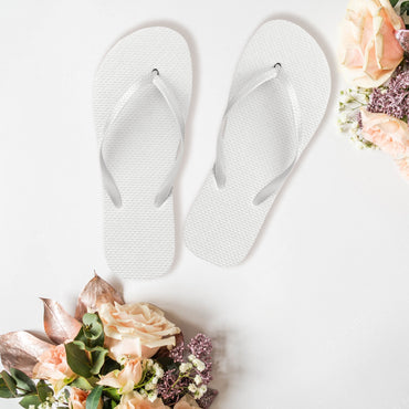 White & Silver Flip Flops