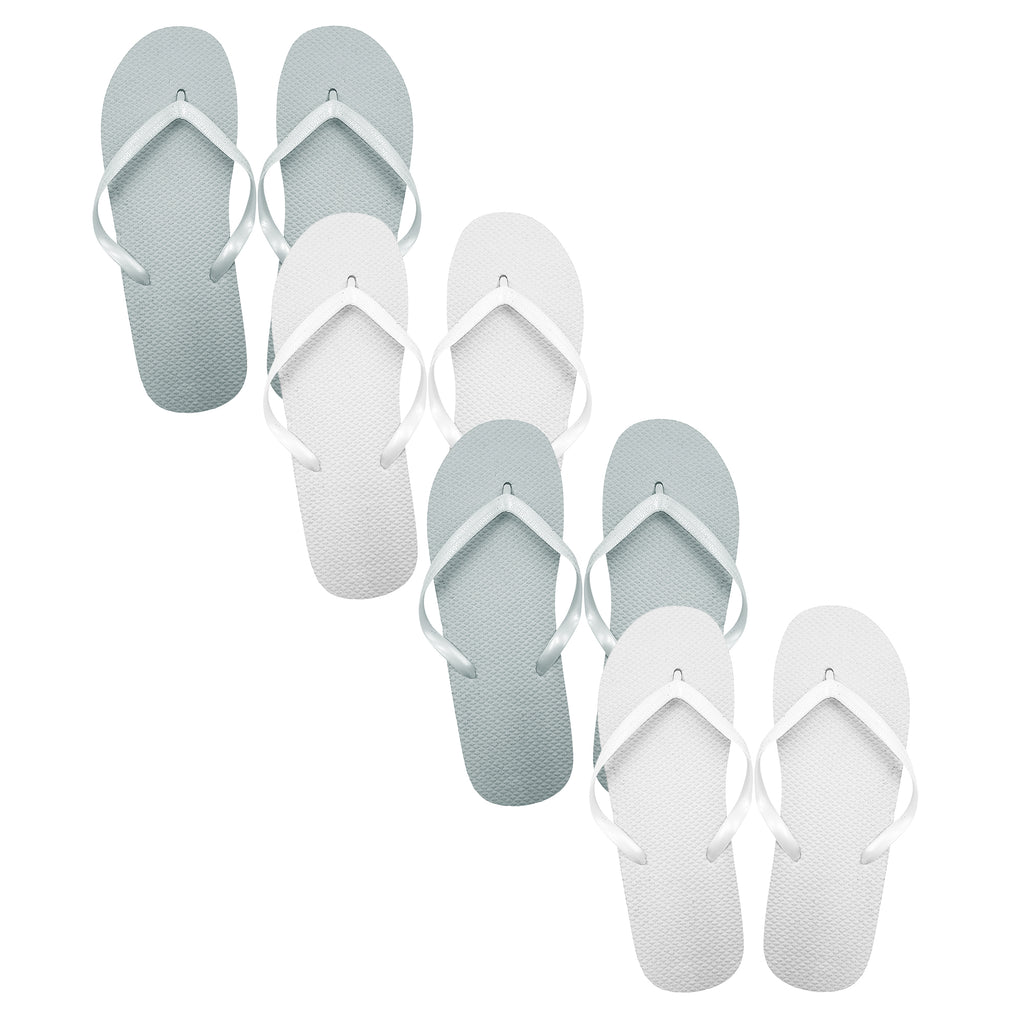 Bulk White & Silver Flip Flops For Weddings - FlipFlopStore.com